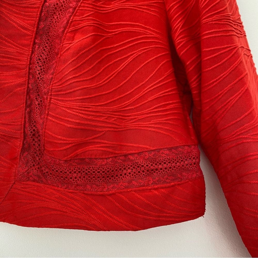 Le Grenier Red Lace Shrug Size M - Picture 5 of 7